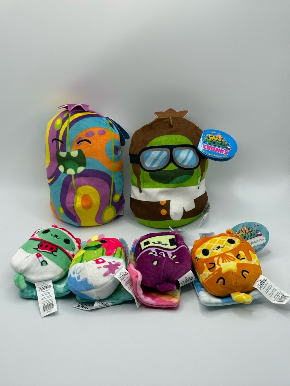 Lot Of 2 Cats VS Pickles & 4 Kittens VS Gherkins Beanbag Plush (6) New W/ Tags